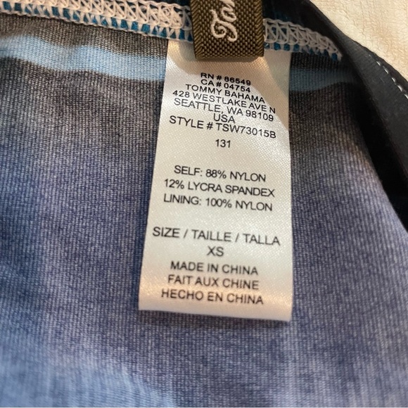 NWT Tommy Bahama Hazy Kat Stripe Bikini Bottom Peacock Blue Size XS Swim Beach - Picture 9 of 10